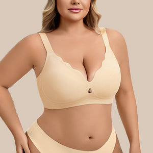 JC07-Women's Water Drop Hollow Lace V-Neck Bra