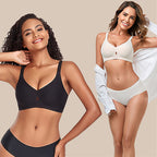 JC07-Women's Water Drop Hollow Lace V-Neck Bra