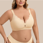 JC07-Women's Water Drop Hollow Lace V-Neck Bra